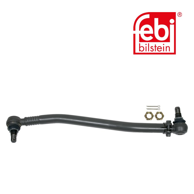 Drag Link with castle nuts and cotter pins, from steering gear to 1st front axle