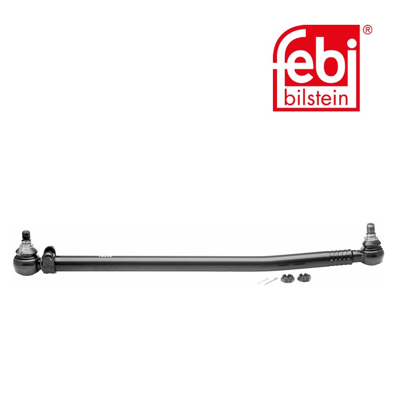 Drag Link with castle nuts and cotter pins, from steering gear to 1st front axle