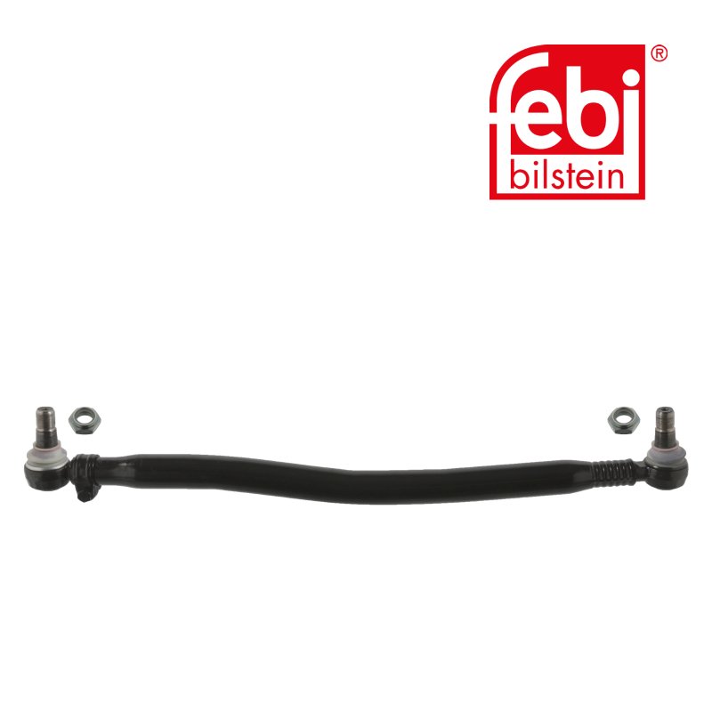 Drag Link with castle nuts and cotter pins, from steering gear to 1st front axle