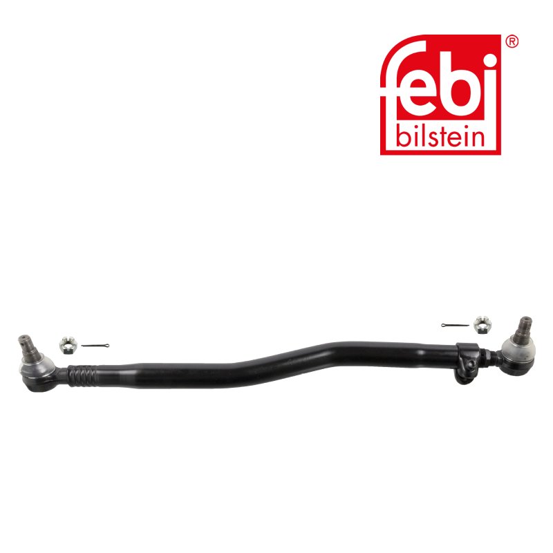 Drag Link with castle nuts and cotter pins, from steering gear to 1st front axle