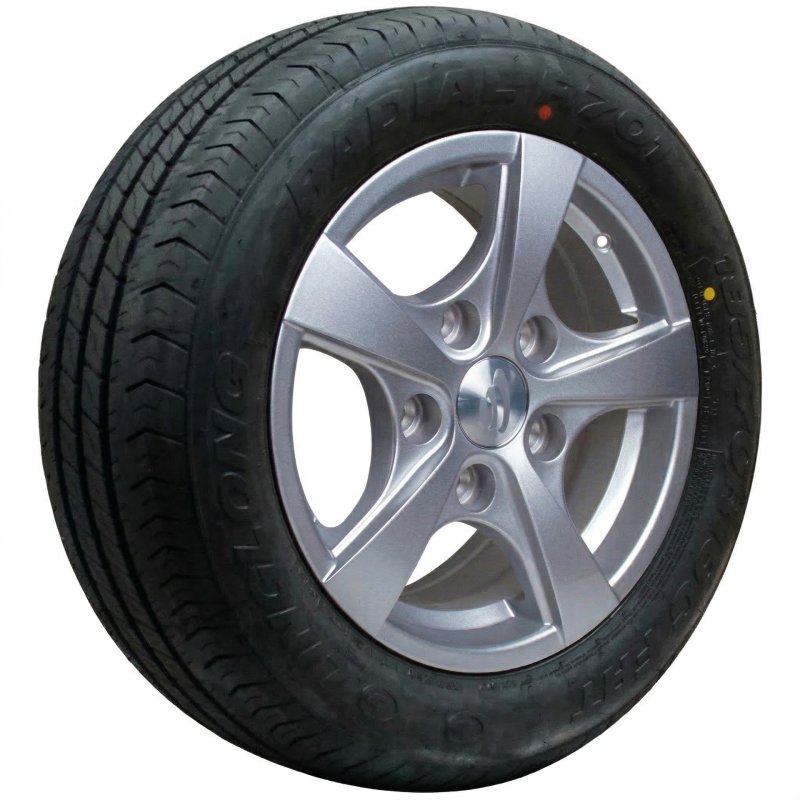 Komplettrad 185/70 R13C 6Jx13H2 ET30 67/112/5 Leichtmetall R701 M+S Silbergrau