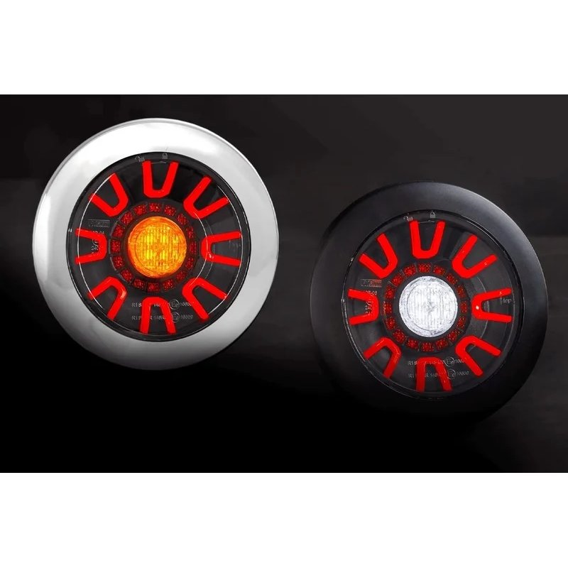 LED dark-look rear light black 12-24V 100cm cable, flush mounting