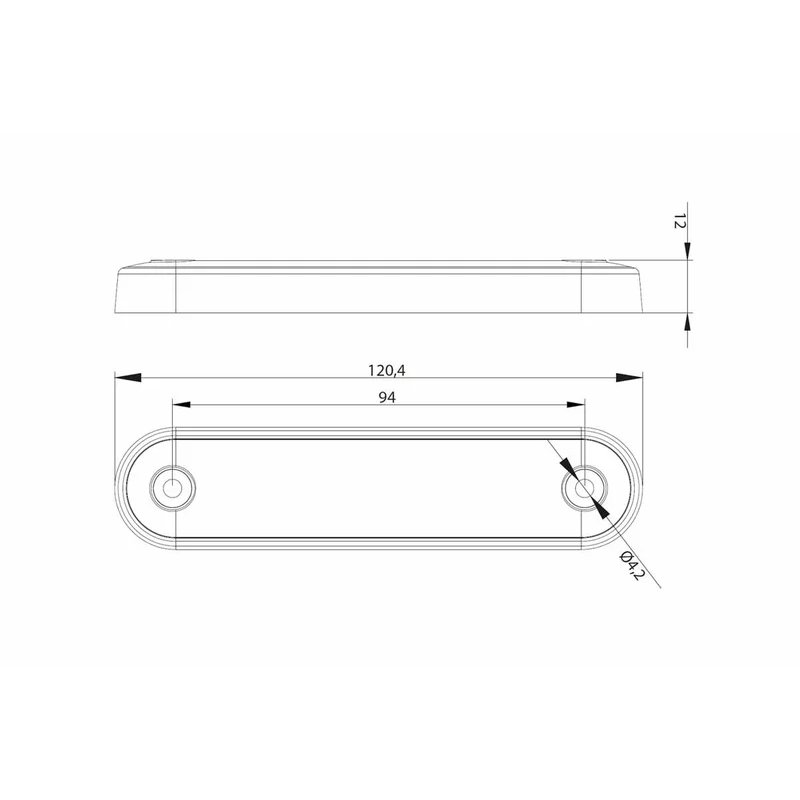 LED Positionsleuchte -lang weiß | 12-24V | 0,15m Kabel