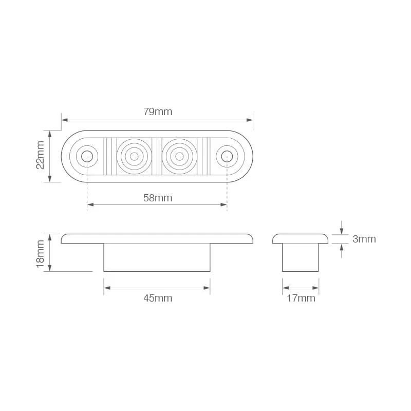 LED marker light white flush mounting | 12-24V | 20cm cable