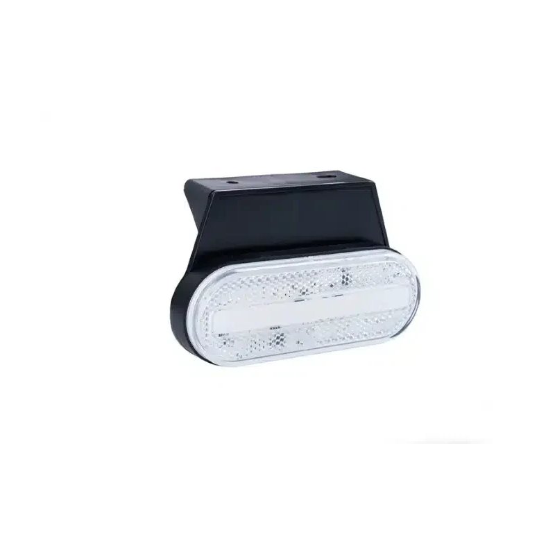 LED markeringslicht wit met beugel | 12-24V | 50cm. kabel