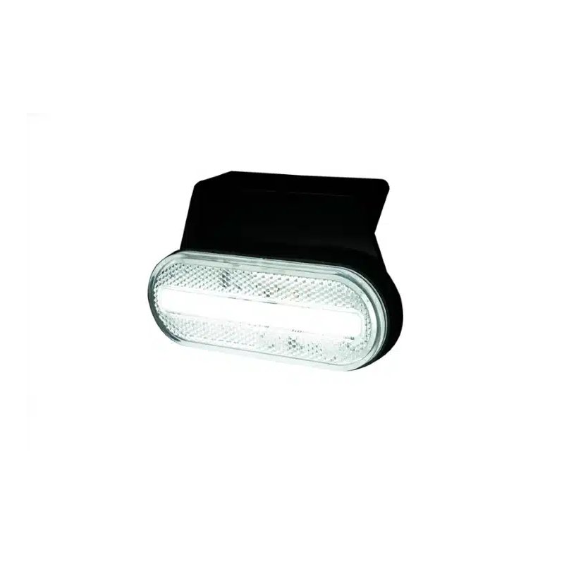 LED markeringslicht wit met beugel | 12-24V | 50cm. kabel