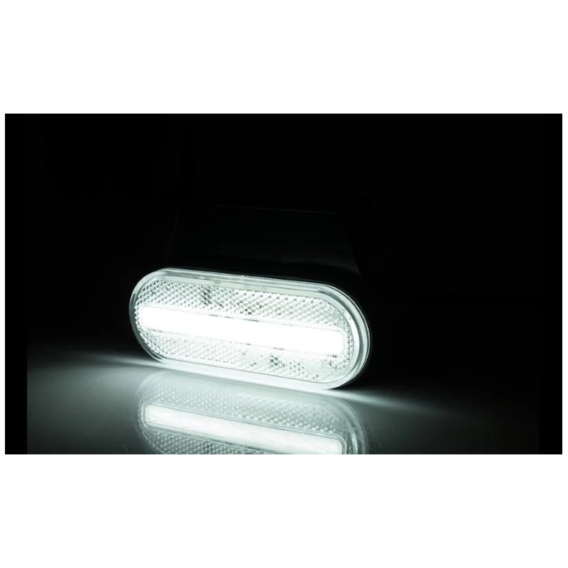 LED markeringslicht wit met beugel | 12-24V | 50cm. kabel