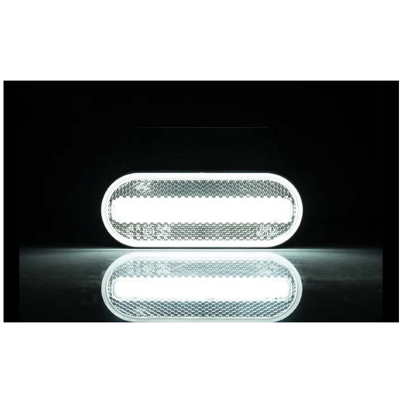 LED markeringslicht wit met beugel | 12-24V | 50cm. kabel