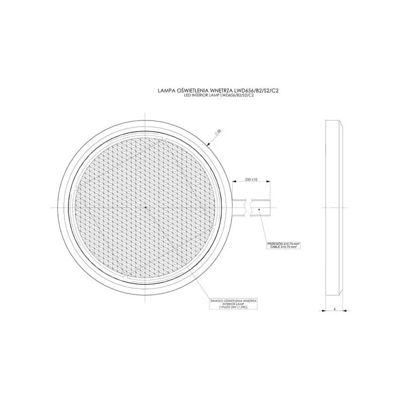 LED Innenleuchte 85lm - 5000K - 24V - Schwarz