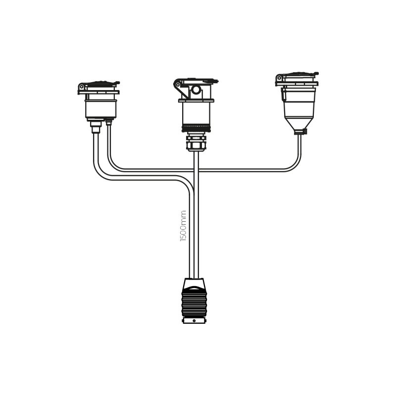 front cable 15P | 24N | 24S, 150cm cable with 15P bayonet