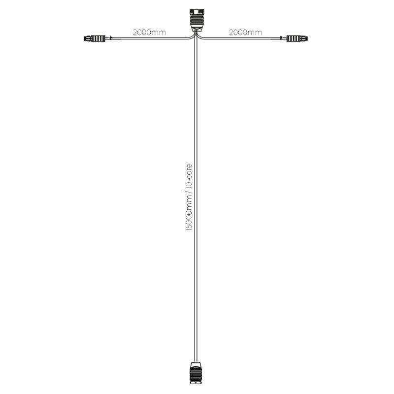 Hauptkabel 15m | inkl. Seitenkabel | 10-adrig | 2x 15P Bajonett