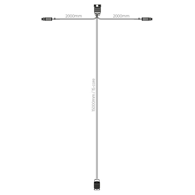hoofdkabel 15m | incl zij-kabel | 15-aderig | 2x 15P Bajonet