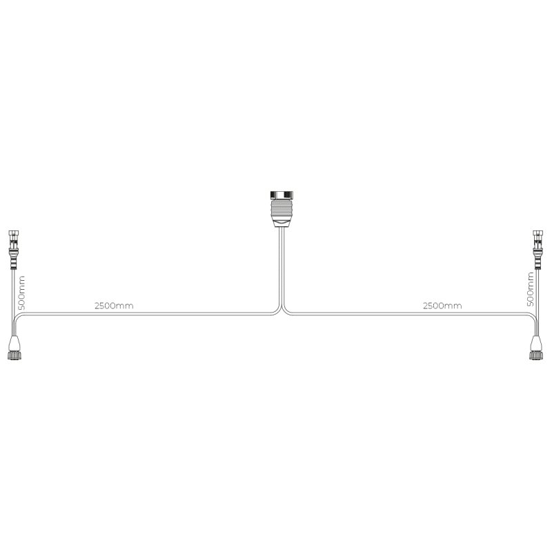 achterlichtkabel 15P baj. naar 2x 7-PIN's AMP incl. zij-kabel