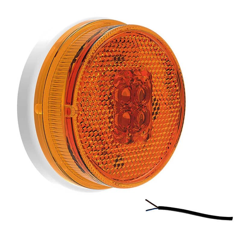 LED markeringslicht amber | 12-24V | 50cm. kabel