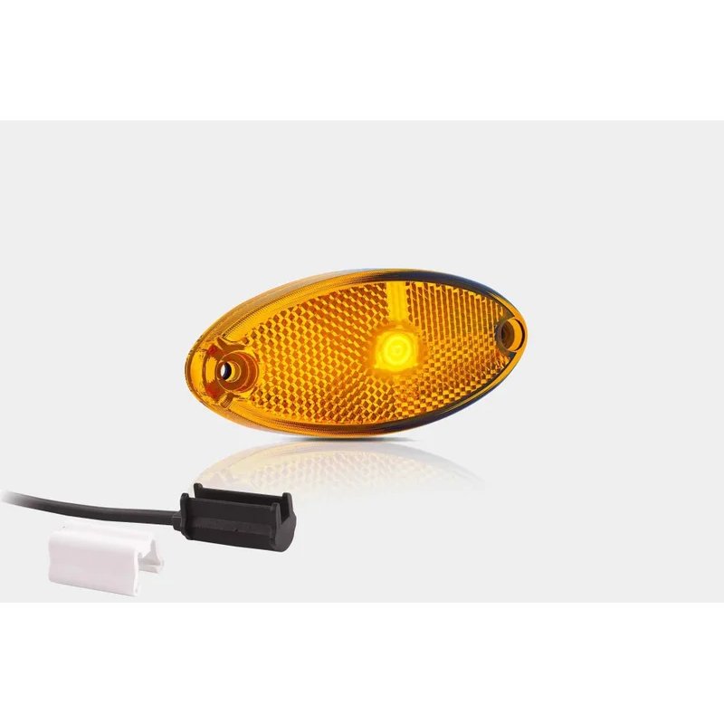 LED markeringslicht ovaal amber | 12-24V | 1,5mm². connector