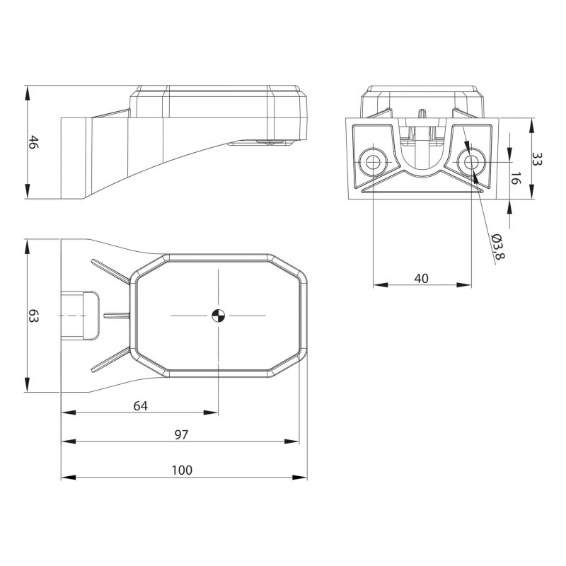 LED Umrissleuchte amber | 12-24V | Stecker