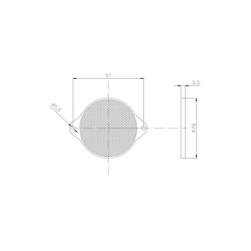 witte reflector | 78 x 5,5mm. | schroefmontage
