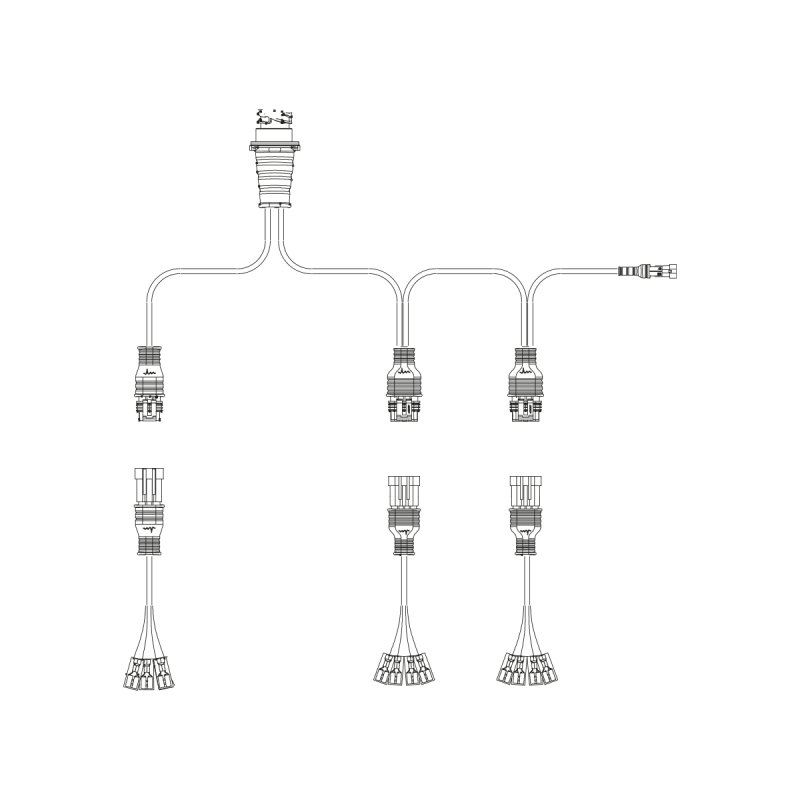 Y-Kabel für 3 Rückleuchten (Schiebekabel) inkl. Seitenkabel