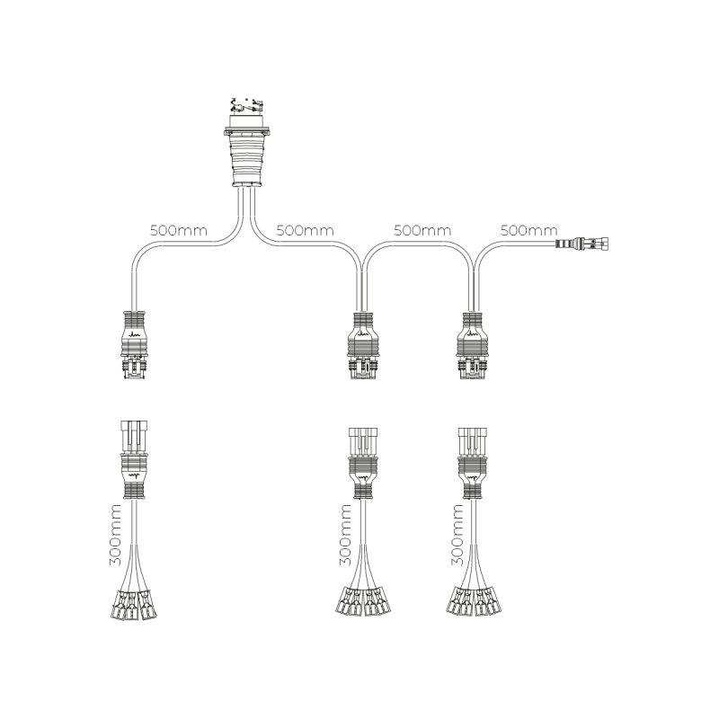 Y-Kabel für 3 Rückleuchten (Schiebekabel) inkl. Seitenkabel