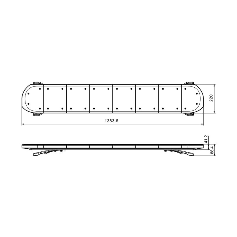 LED dakset amber | 1384mm | 12-24V | excl. controller
