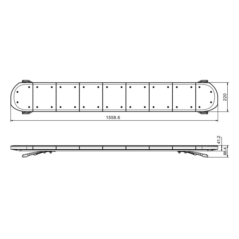 LED beacon bar amber | 1559mm | 12-24V | excl. controller