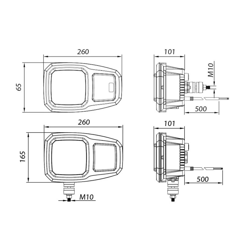 LED Hauptscheinwerfer links, 10-30v, 6-PIN DT-Stecker, NICHT beheizte Linse
