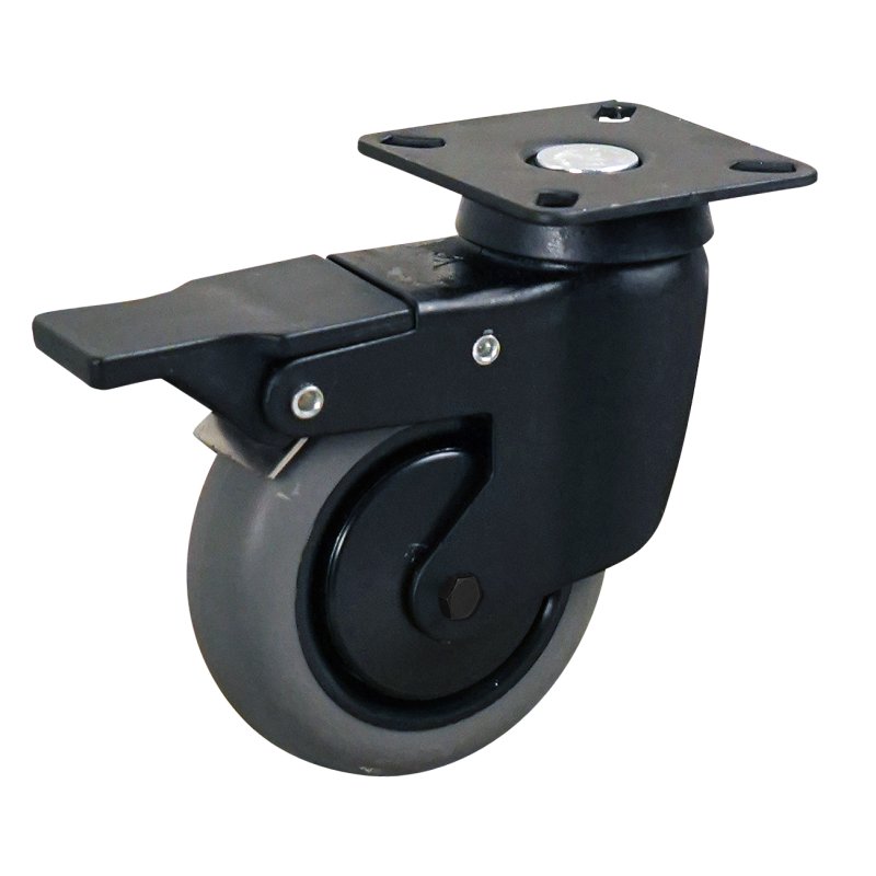 Lenkrolle mit Feststeller 60mm serie 68 ᠆ 48 Plattenbefestigung Kugellager Arco