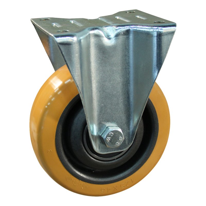 fixed castor 125mm serie 21 ᠆ 12 plate mounting ball bearing