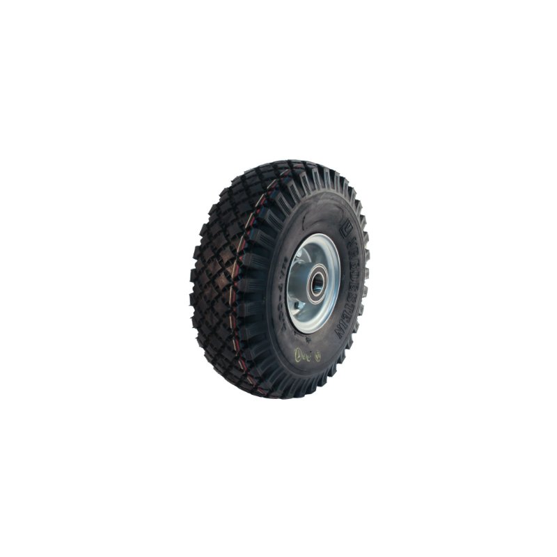 Komplettrad 4.00-4 2.10-4 ET0 Kugellager Ø20 NL75mm Stahl V-76 extra Silbergrau