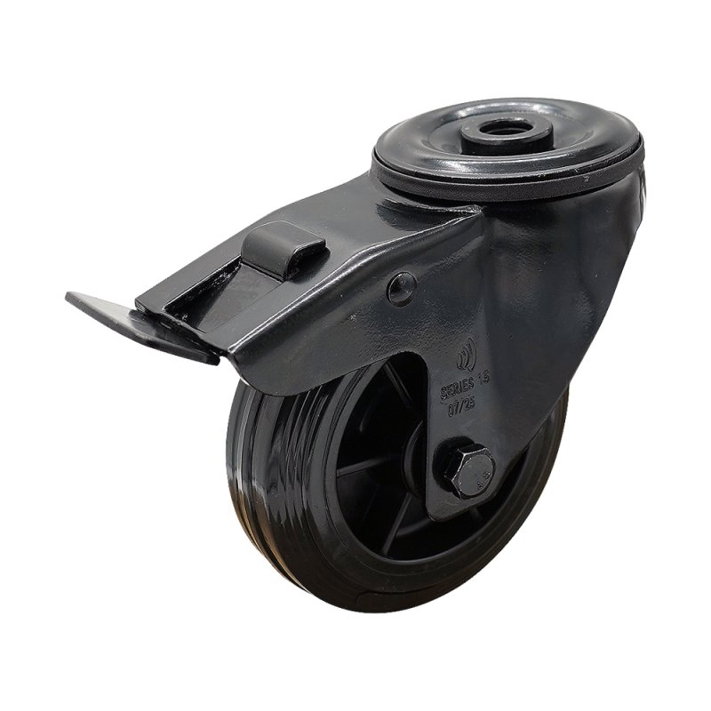 zwenkwiel geremd 125mm Novio Black serie 06 ᠆ 15 boutgat rollager