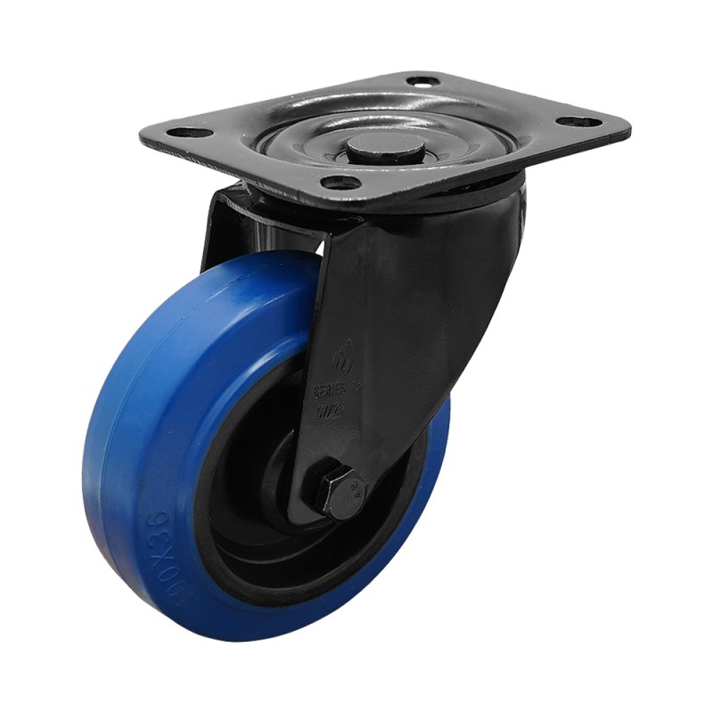 zwenkwiel geremd 80mm Novio Black serie 13 ᠆ 15 plaatbevestiging rollager
