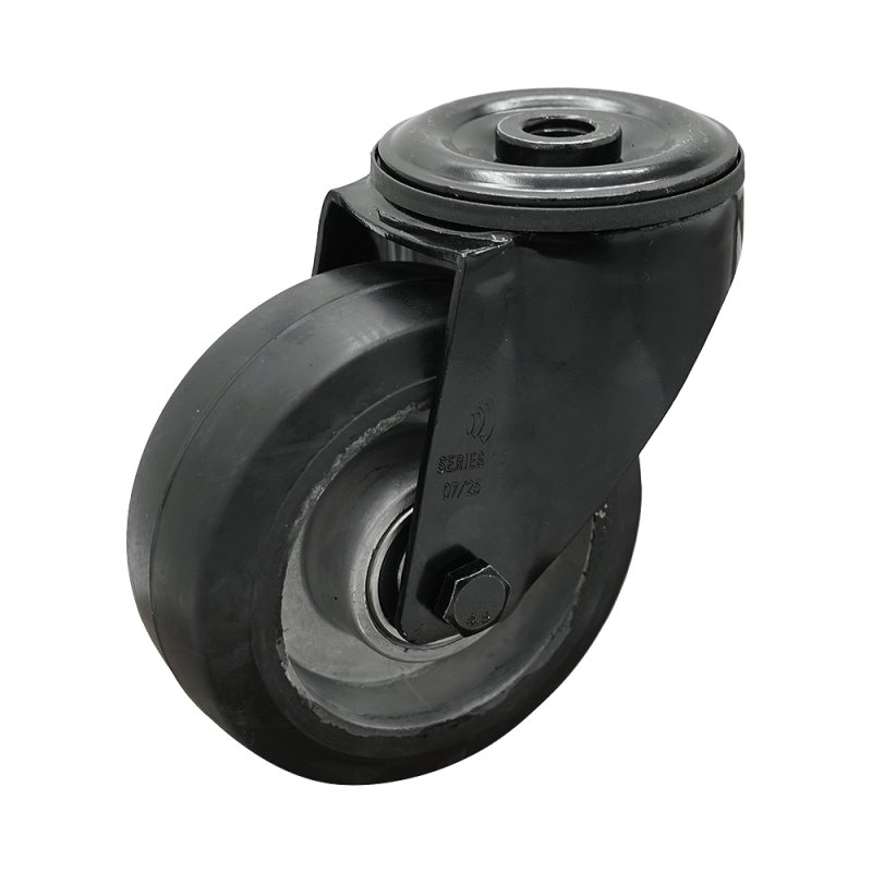 Lenkrolle 125mm Novio Black Serie 10 ᠆ 15 Rückenloch Kugellager