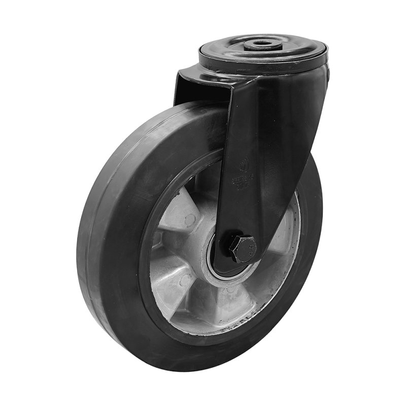 Lenkrolle 200mm Novio Black Serie 10 ᠆ 15 Rückenloch Kugellager