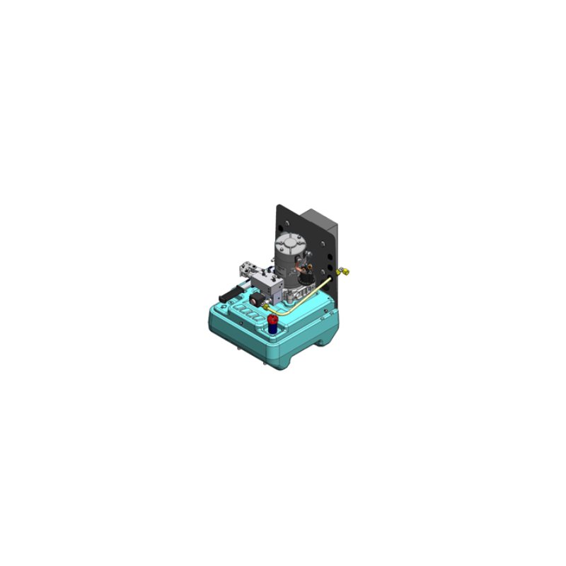 Hydraulik Kompakt Aggregat "KUBE" DC24V-2.2KW RE 15L Kunststoff Behälter Druckknopf Paneel met noodhandpomp
