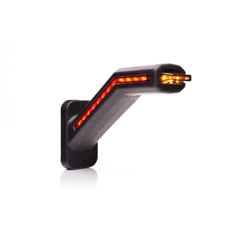 LED breedtelamp links incl. knipperlicht, dark lens 12-24V