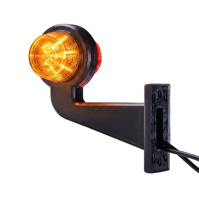LED breedtelamp set 12-24V | dark | rood-wit | 165mm paal