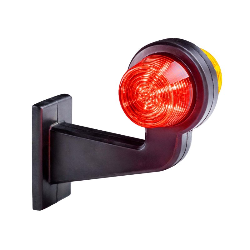 LED breedtelamp set 12-24V | dark | rood-wit | 165mm paal