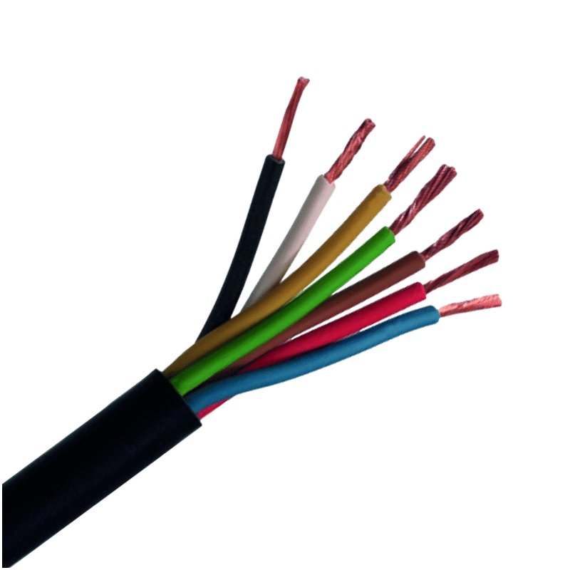 7-aderige kabel | 1,00mm² | zwart-rood-blauw-bruin-geel-groen-wit | 50m