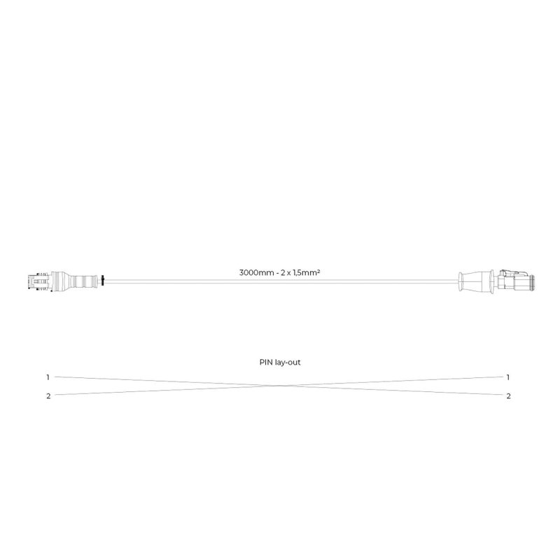 verloopkabel Superseal > Deutsch 3m | 2x1,5mm² | 2x female