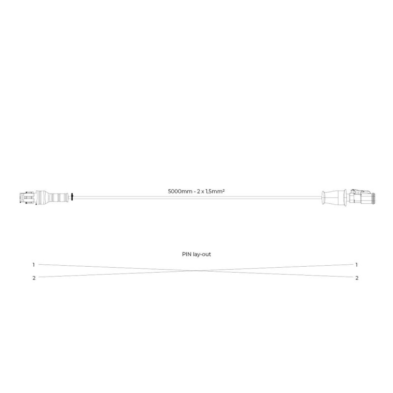 verloopkabel Superseal > Deutsch 5m | 2x1,5mm² | 2x female