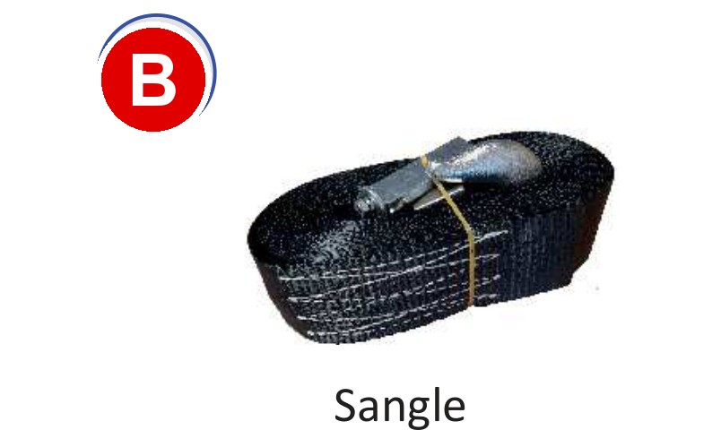 SANGLE PLATE NOIRE LG 8M AVEC CROCHET RBW1500