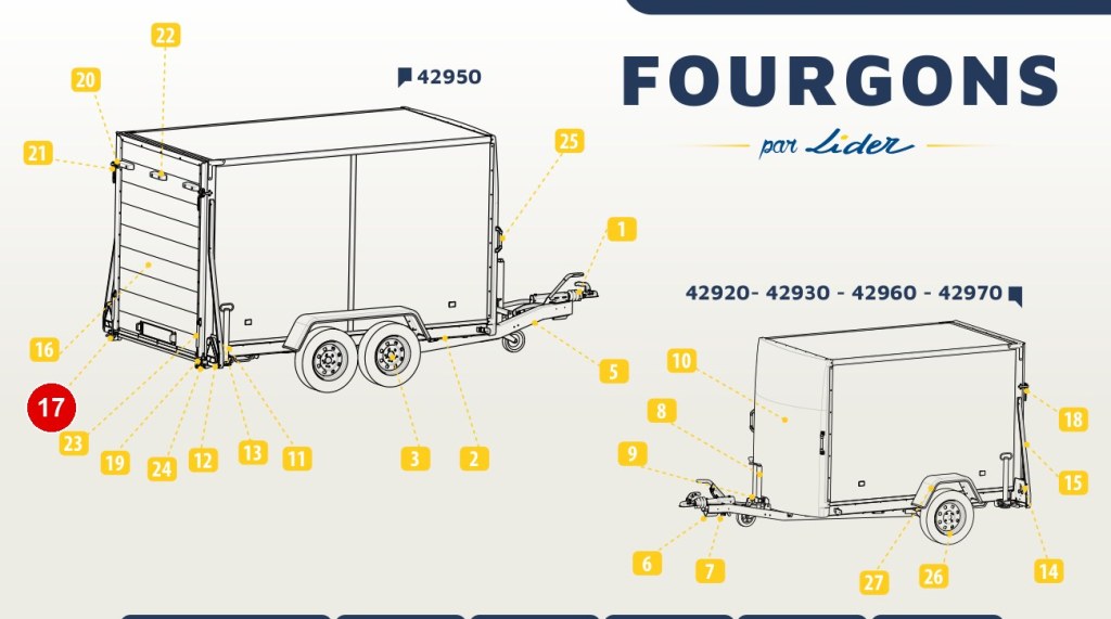 Axe porte pont fourgon