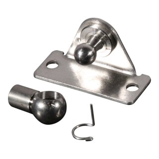 Winkelkonsole mit Kugel, Kugelpfanne und Verriegelungswinkel BA30/K10 Edelstahl V4A Max. 800N.