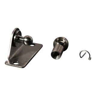 Winkelkonsole mit Kugel, Kugelpfanne und Verriegelungswinkel BA30/K10+PF18 glanzverzinkt Eckwinkel, 2 Löcher Ø4,3mm auf 40mm. Hö