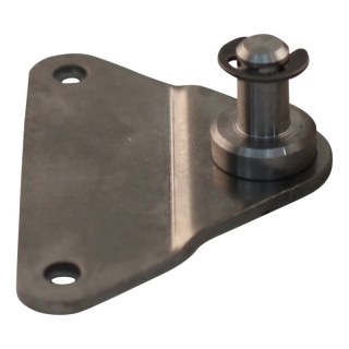 plaque de fixation avec cheville BA01/Z08 inox 316 épaisseur du matériau 3mm, hauteur 10mm, 2 trous Ø6,1mm à 55mm. Robinet Ø8x14