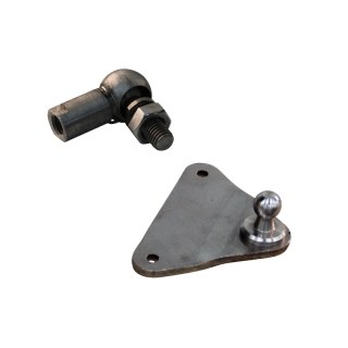 kit de montage plaque de montage avec boule, boule et support BA01/K10+WG18 Max. 800N. triangle 3mm, 2 trous Ø5,3mm sur 55mm. Ha