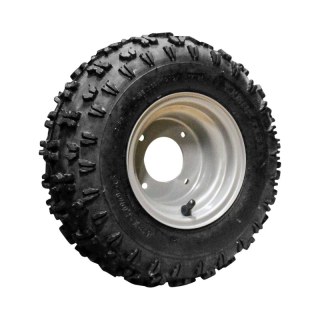 pneu + roue 13x5.00-6 4.50Ax6H2 ET0 60/90/4 métal V-8505 gris argent