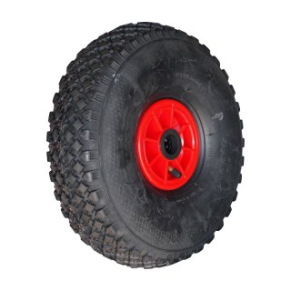 Komplettrad 4.00-4 2.10x4 ET0 Rollenlager Ø25 NL75mm Kunststoff V-6605 Rot