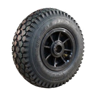 pneu + roue 4.10/3.50-4 2.10x4 roulement à rouleaux Ø20 NL75mm plastique V-6602 noir