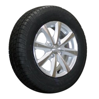 air tire + wheel 155/80 R13C 5Jx13H2 ET30 57/100/4 alloy Kargomax ST-6000 M+S silver grey